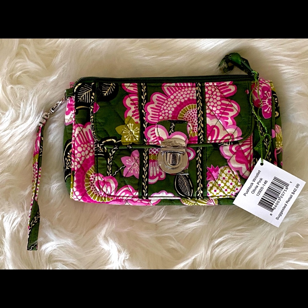 NWT VB Olivia Pink Pushlock Wristlet
